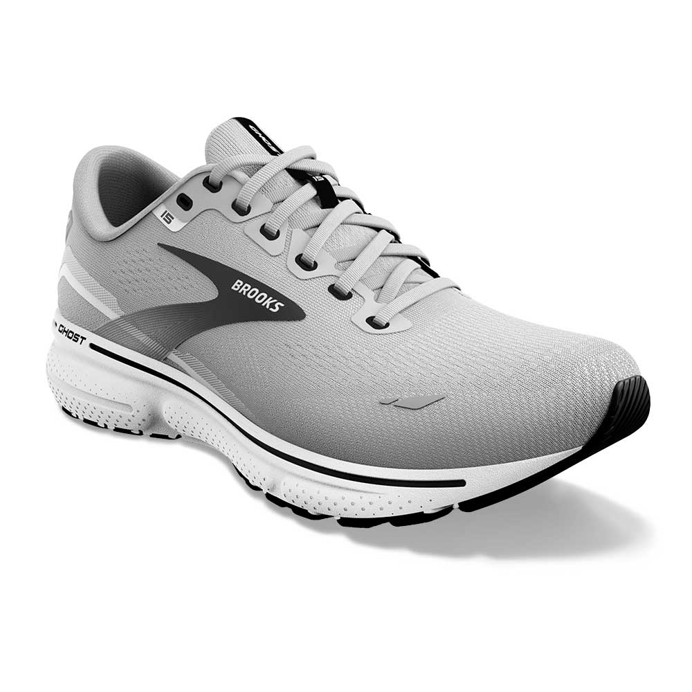 Men's Ghost 15 Running Shoe- Alloy/Oyster/Black- Extra Wide (4E)