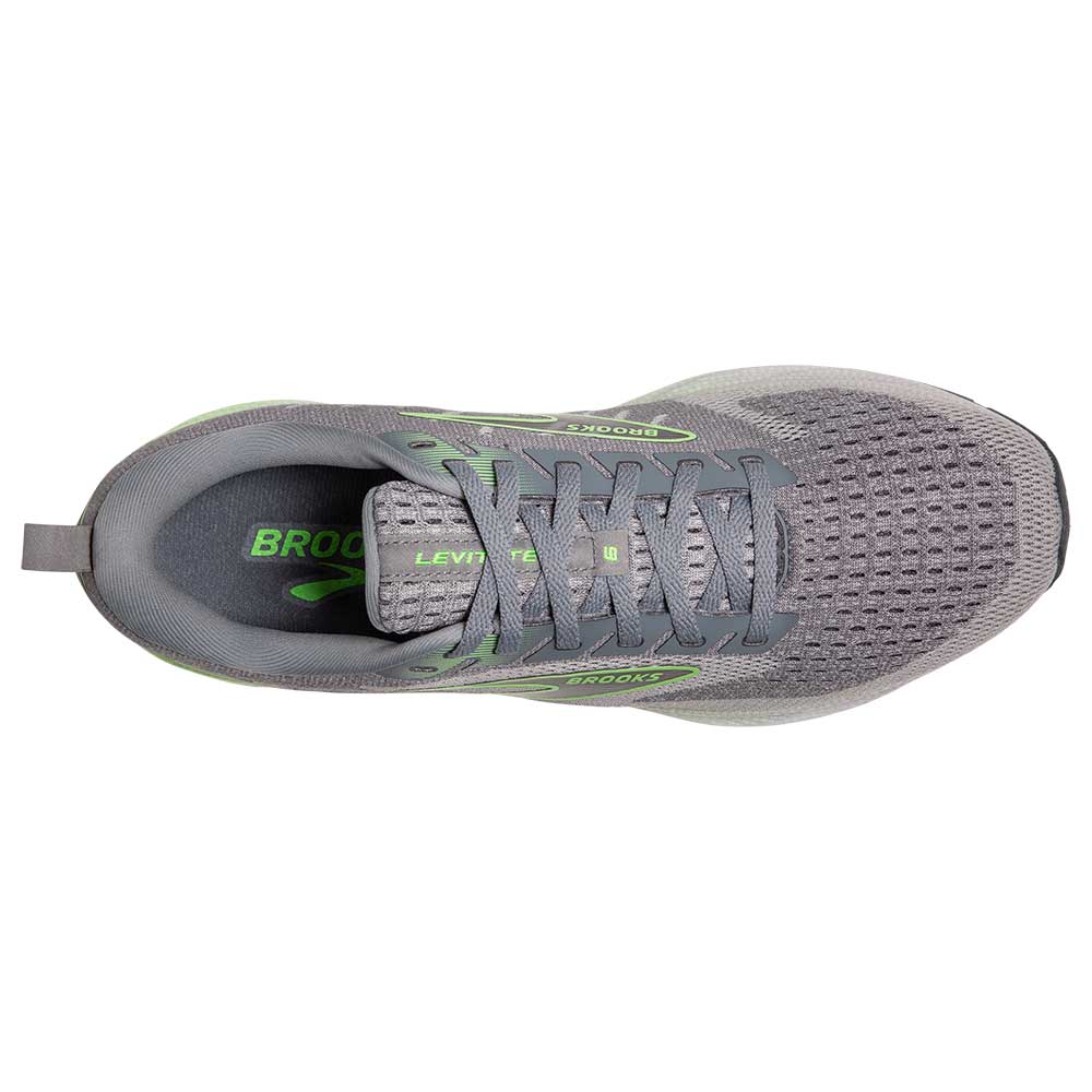 Men's Levitate 6 Running Shoe- Primer Grey/Neon Green- Regular (D)