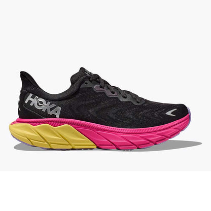 Women's Arahi 6 Running Shoe - Black/Pink Yarrow - Regular (B)