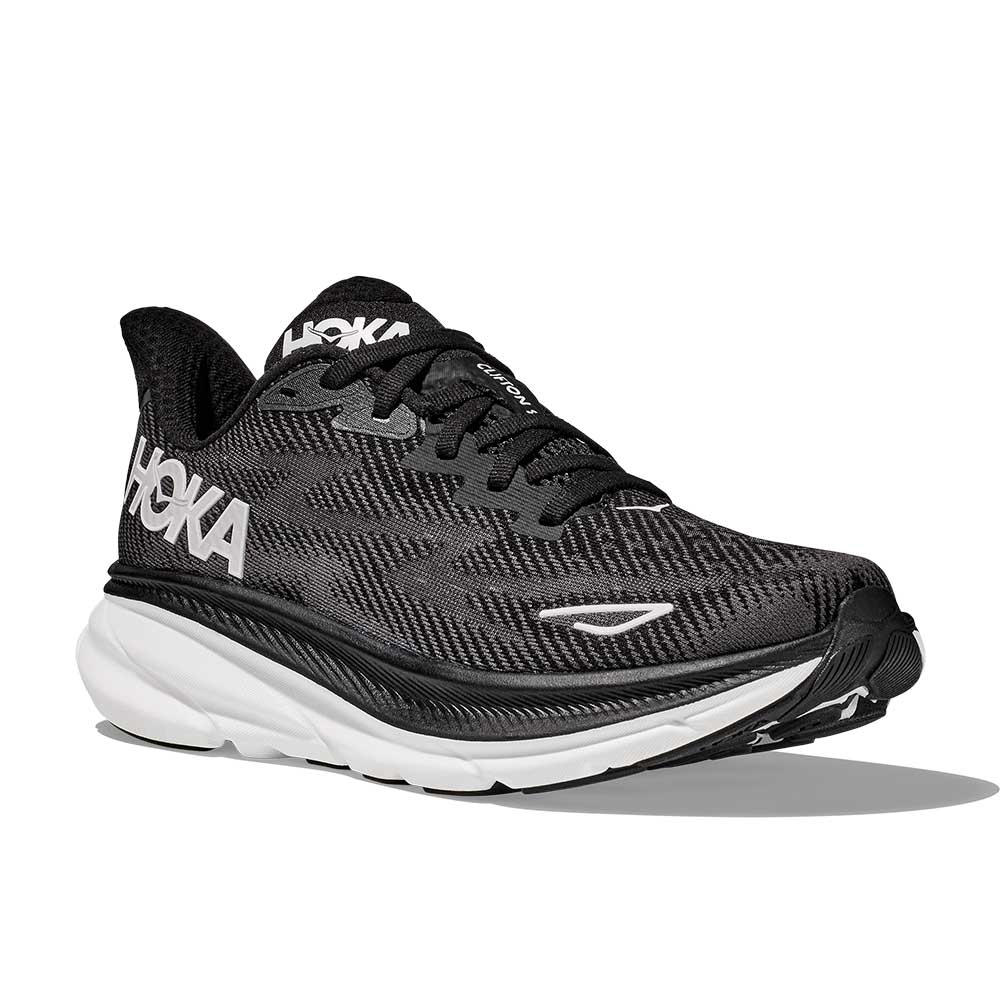 Men's Clifton 9 Running Shoe - Black/White