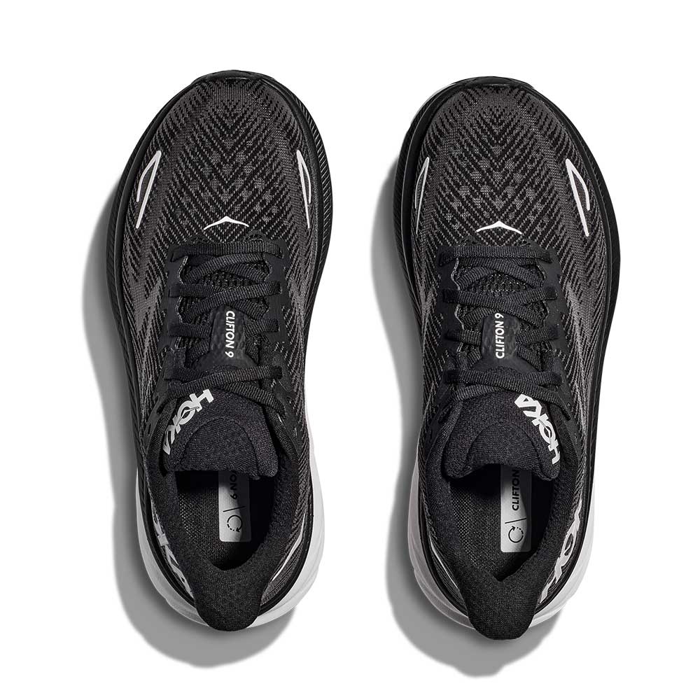 Women's Clifton 9 Running Shoe - Black/White - Regular (B)