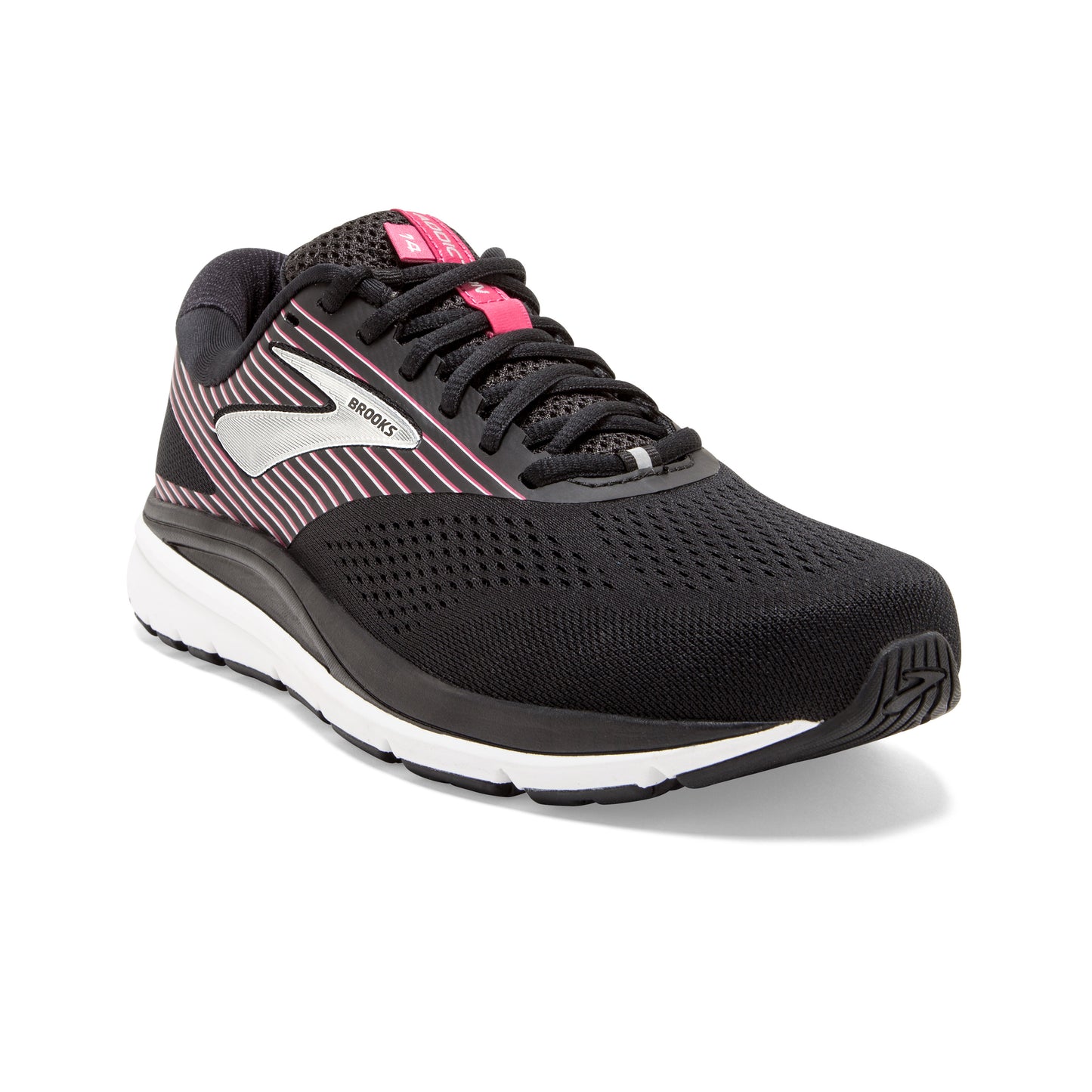 Women's Addiction 14 Running Shoe - Black/Hot Pink/Silver - Narrow (2A)