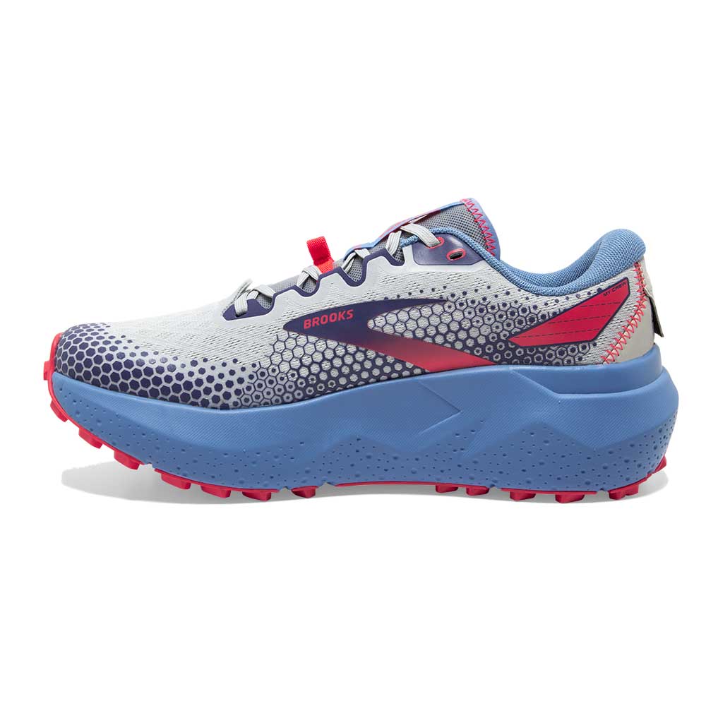 Women's Caldera 6 Trail Running Shoe- Oyster/Blissful Blue/Pink - Regular (B)