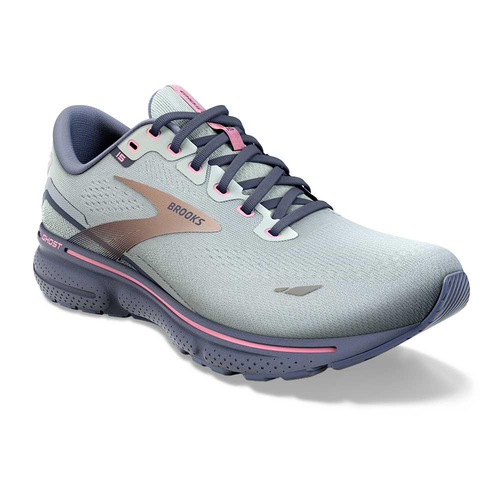 Women's Ghost 15 Running Shoe - Spa Blue/Neo Pink/ Copper- Regular (B ...
