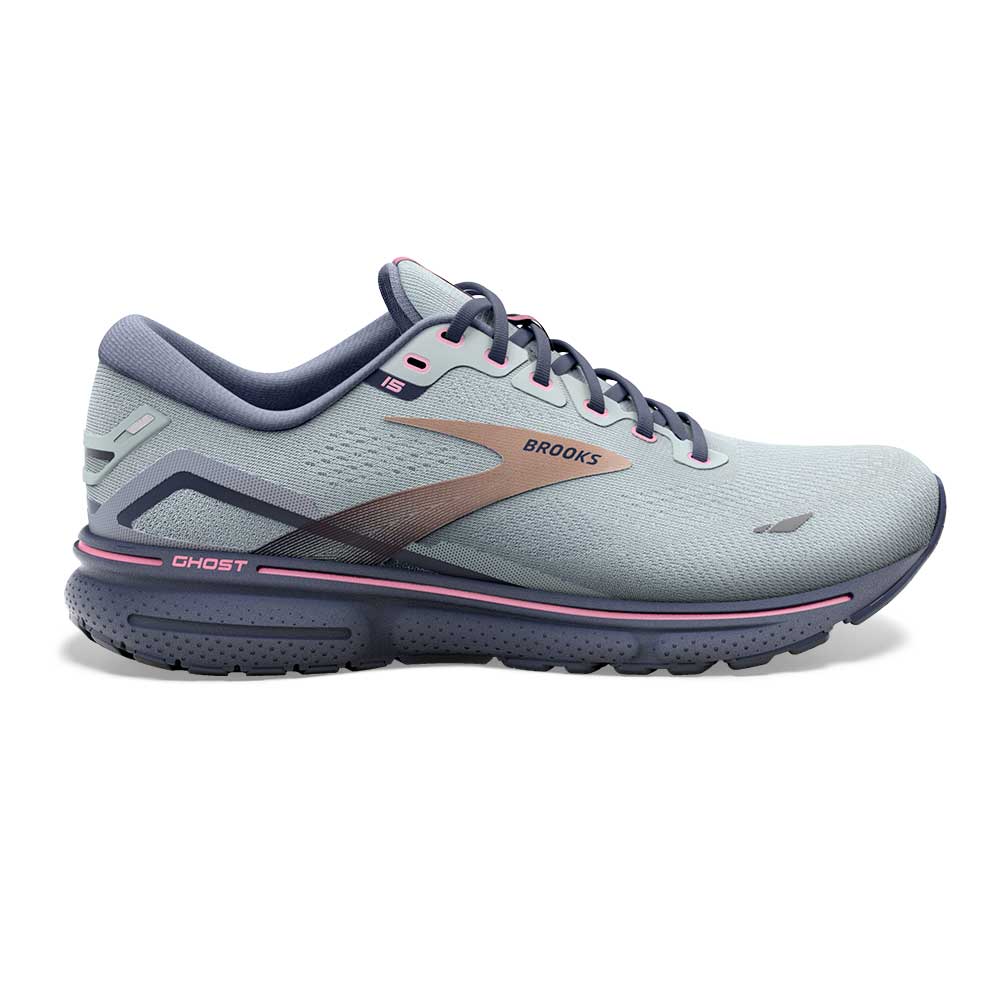Women's Ghost 15 Running Shoe - Spa Blue/Neo Pink/ Copper- Regular (B ...