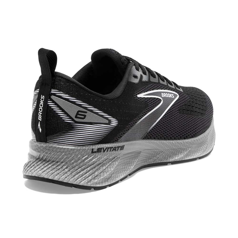 Women's Levitate 6 Running Shoe- Black/Ebony/White- Regular (B)