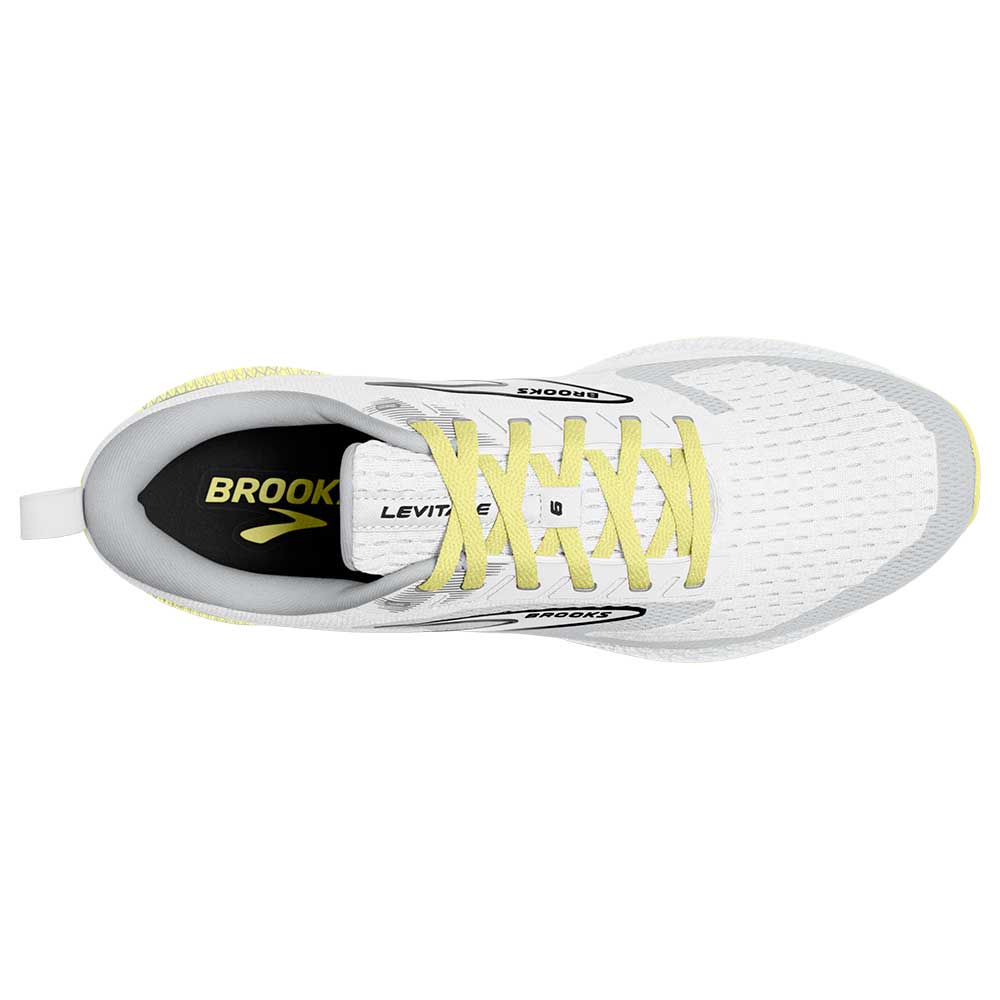 Women's Levitate 6 Running Shoe - White/Spa Blue/Yellow- Regular (B)