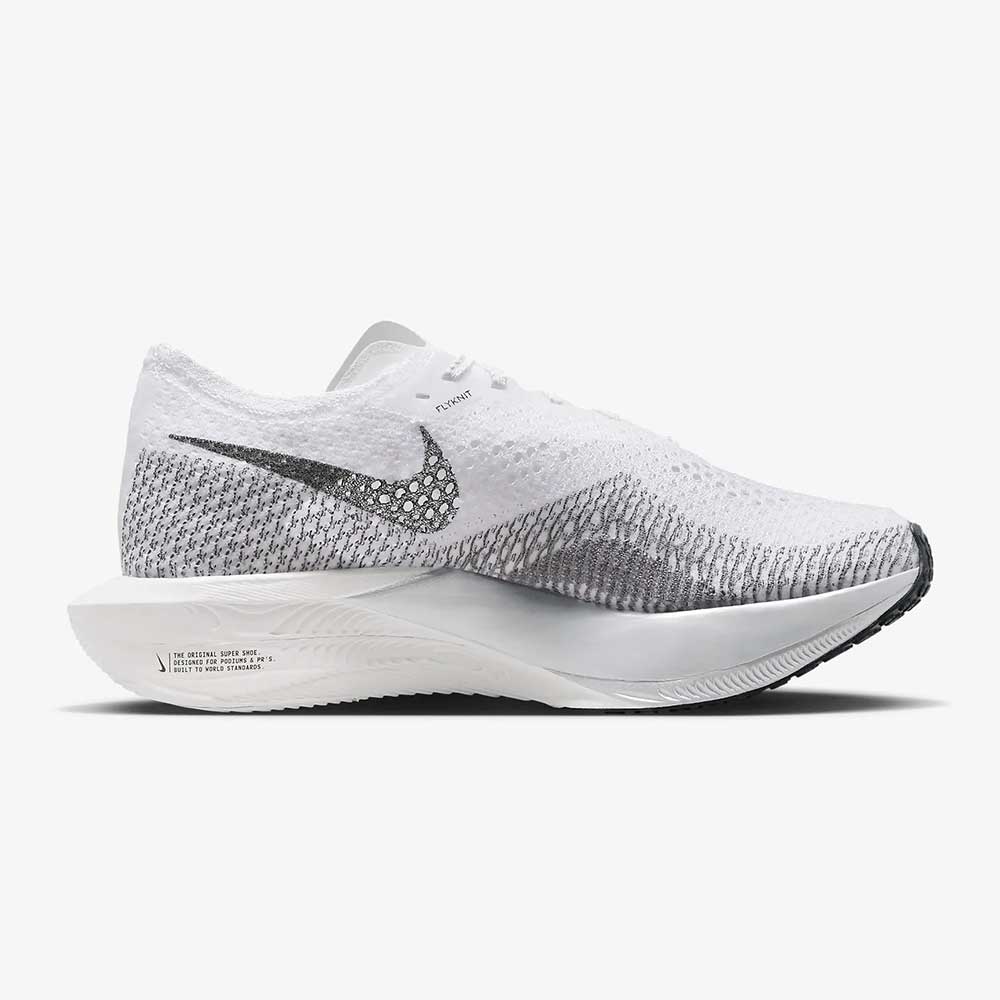 Women's Nike ZoomX Vaporfly Next% 3 Running Shoe- White/Dark Smoke Grey/Particle Grey- Regular (B)