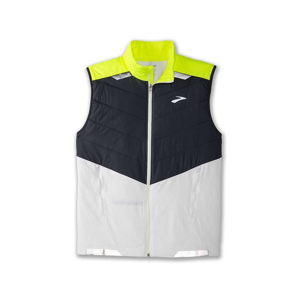 Men's Run Visible Insulated Vest - White/Asphalt/Nightlife