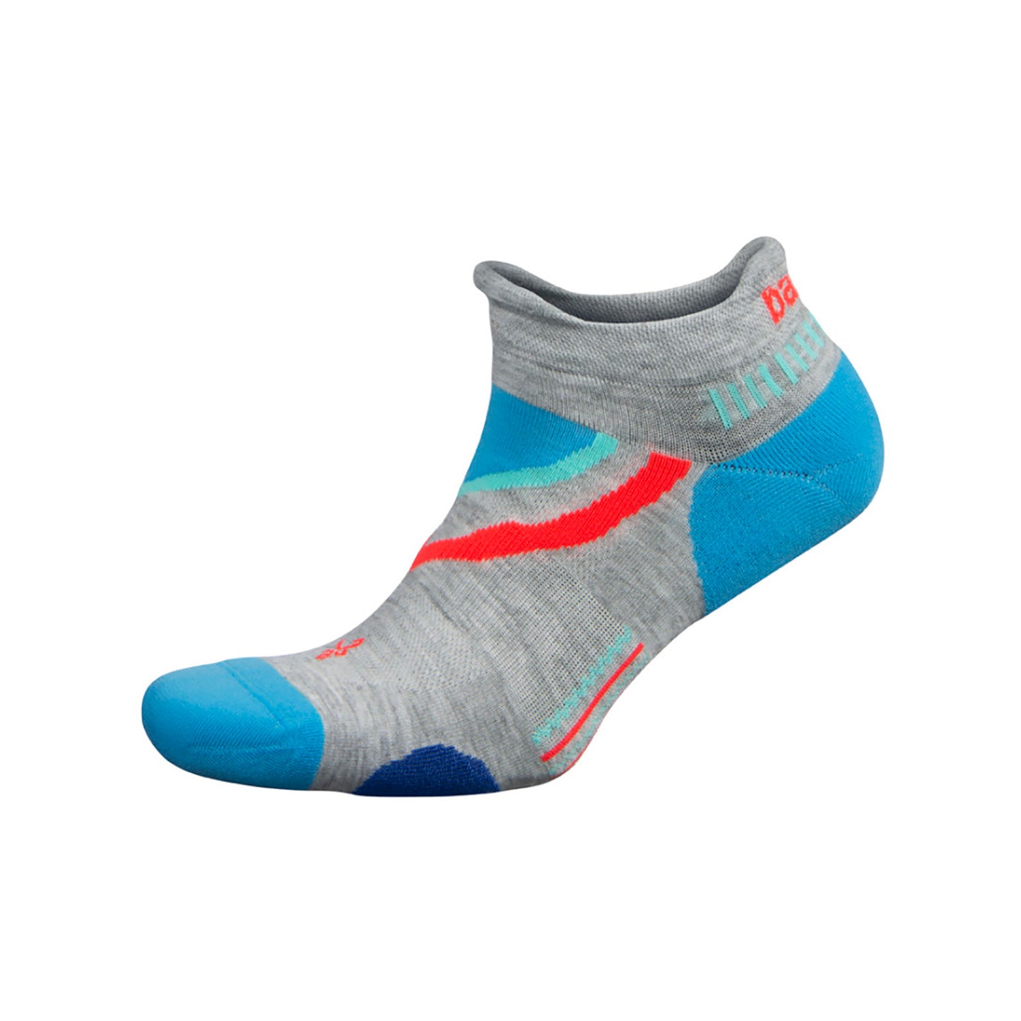 Unisex UltraGlide No Show Running Socks - Mid Grey/Ethereal Blue