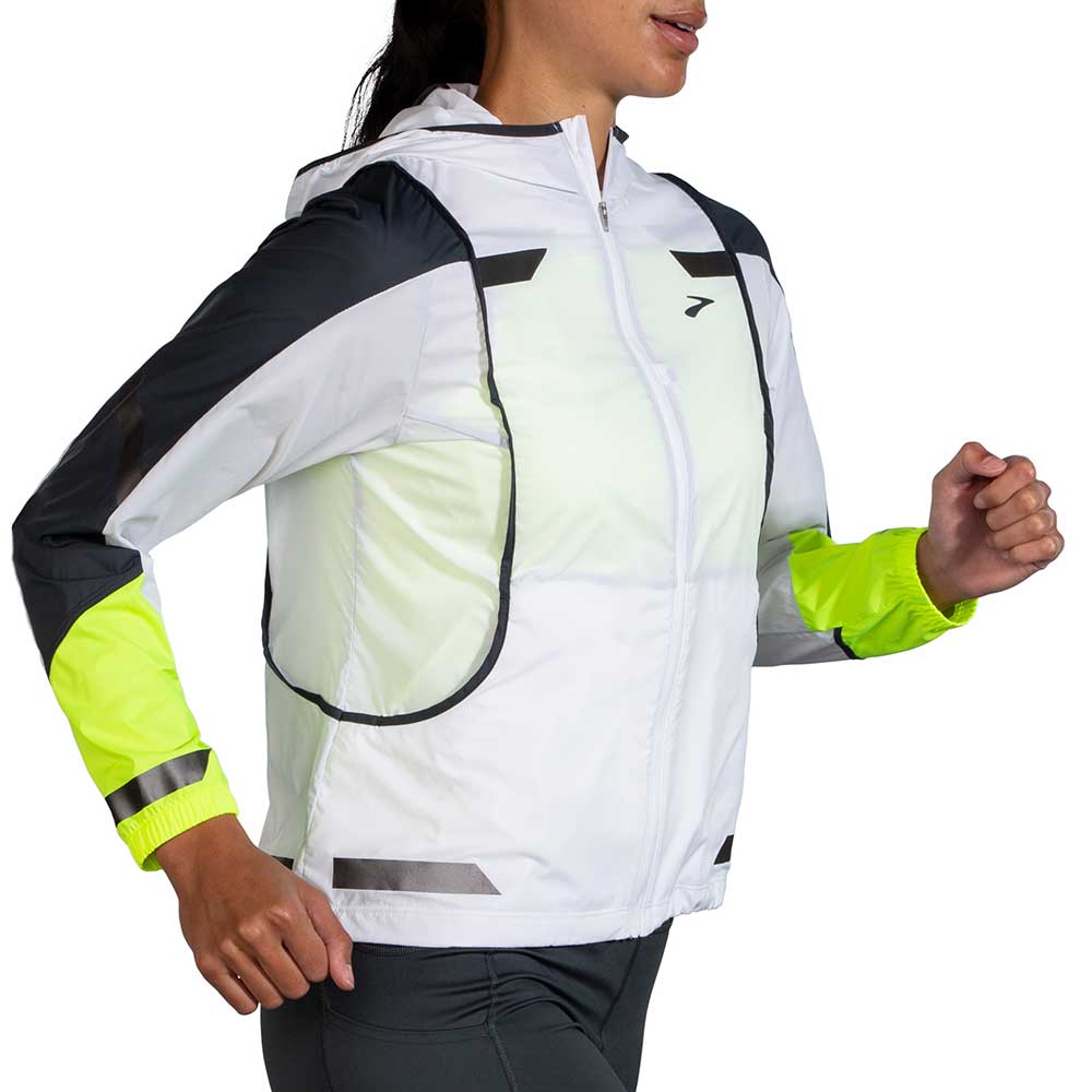 Women's Run Visible Convertible Jacket - White/Asphalt/Nightlife