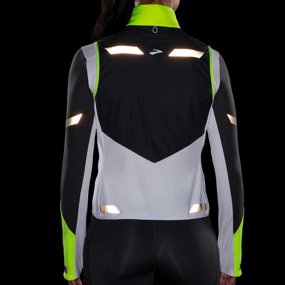 Women's Run Visible Insulated Vest - White/Asphalt/Nightlife