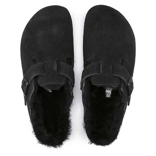 Boston Shearling Black Suede Leather- Regular/Wide