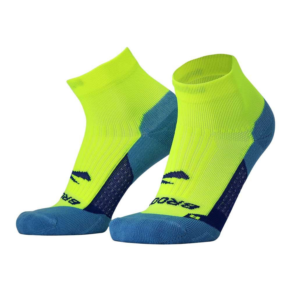 Unisex Ghost Quarter Sock - Neon Yellow/Navy