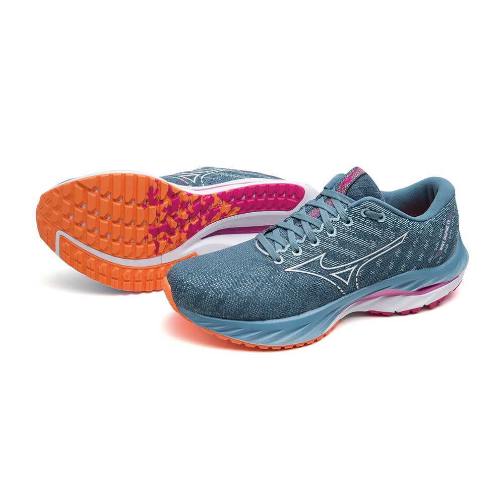 Women's Wave Inspire 19 Running Shoe- Provincial Blue/White- Wide (D)