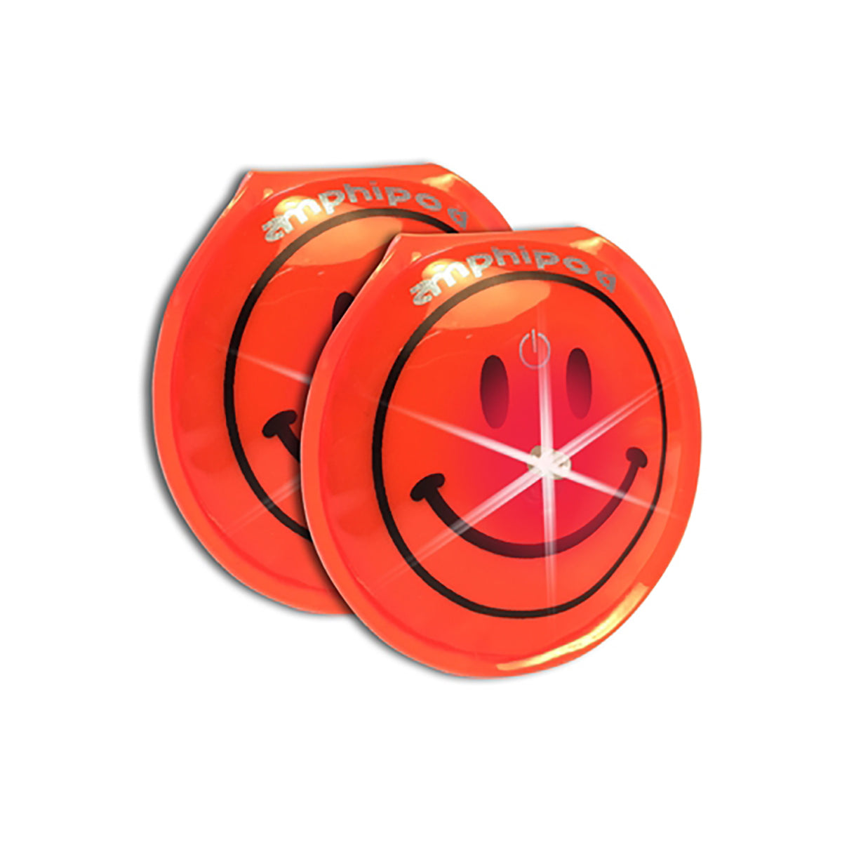 Flash Smiley LED Twin Pack Lights - Orange