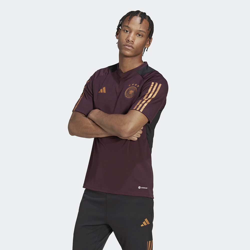 Adidas Men's Germany 2022 Tiro Training Jersey - Shadow Maroon, S