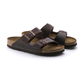 Arizona Soft Footbed Habana Dark Brown Oiled Leather Sandal- Regular/Wide