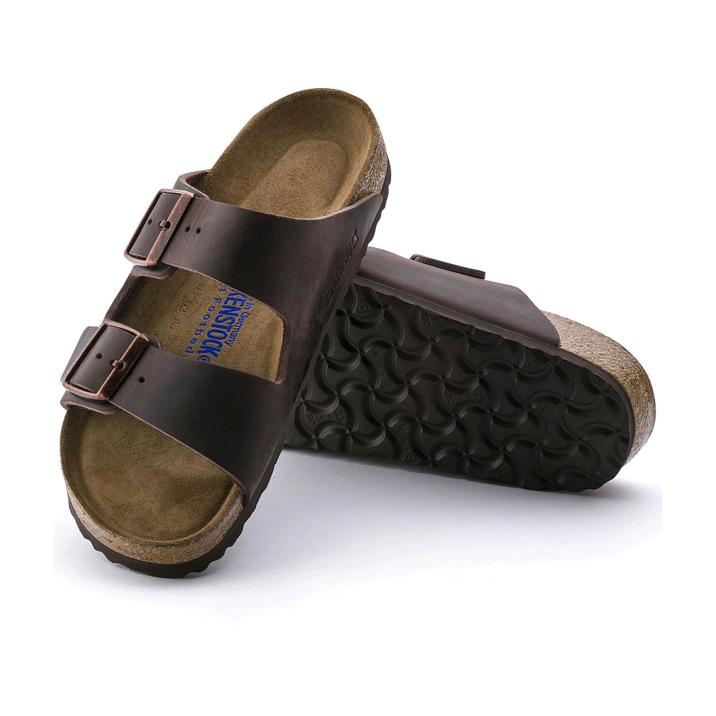 Arizona Soft Footbed Habana Dark Brown Oiled Leather Sandal- Regular/Wide