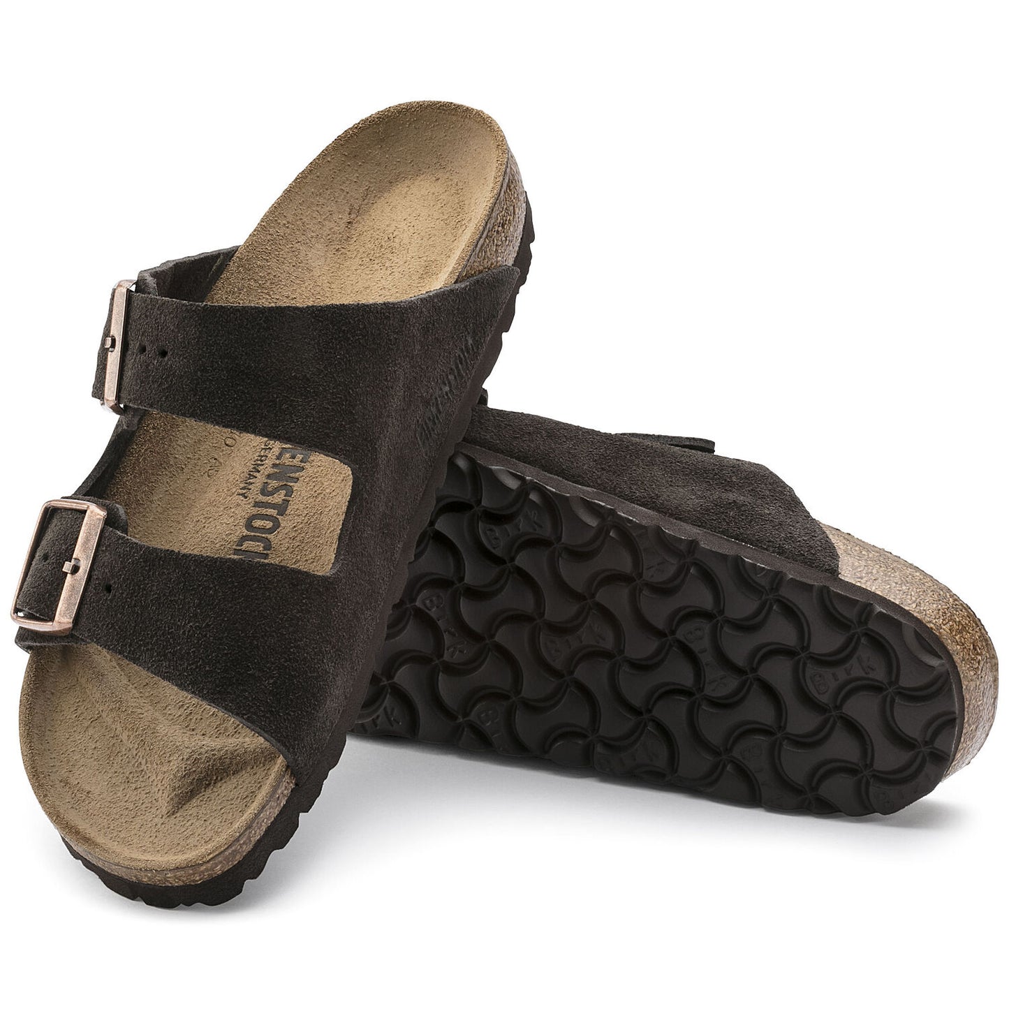 Arizona Mocha Suede Leather Sandal- Regular/Wide
