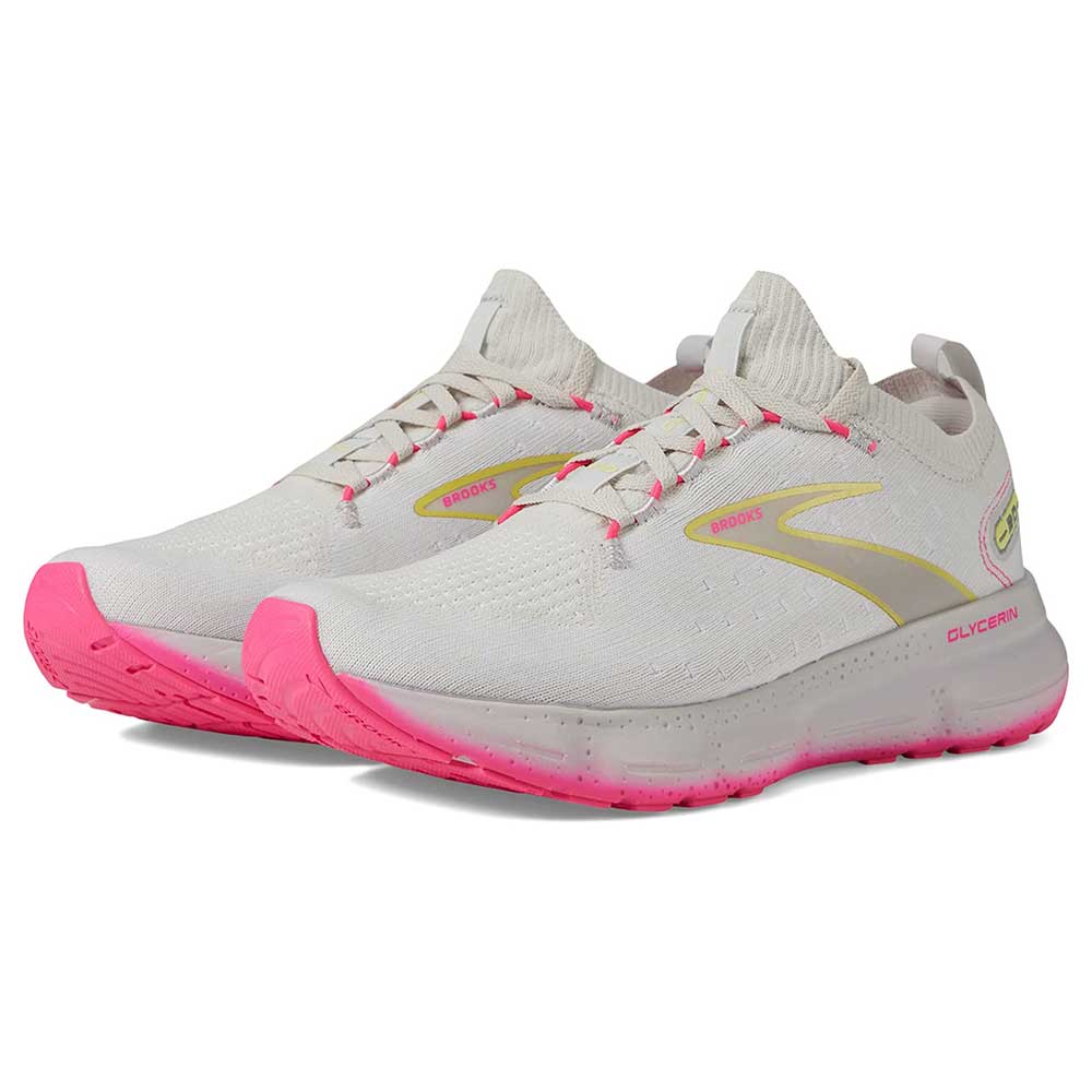 Women's Glycerin StealthFit 20 Running Shoe - Grey/Yellow/Pink - Regular (B)