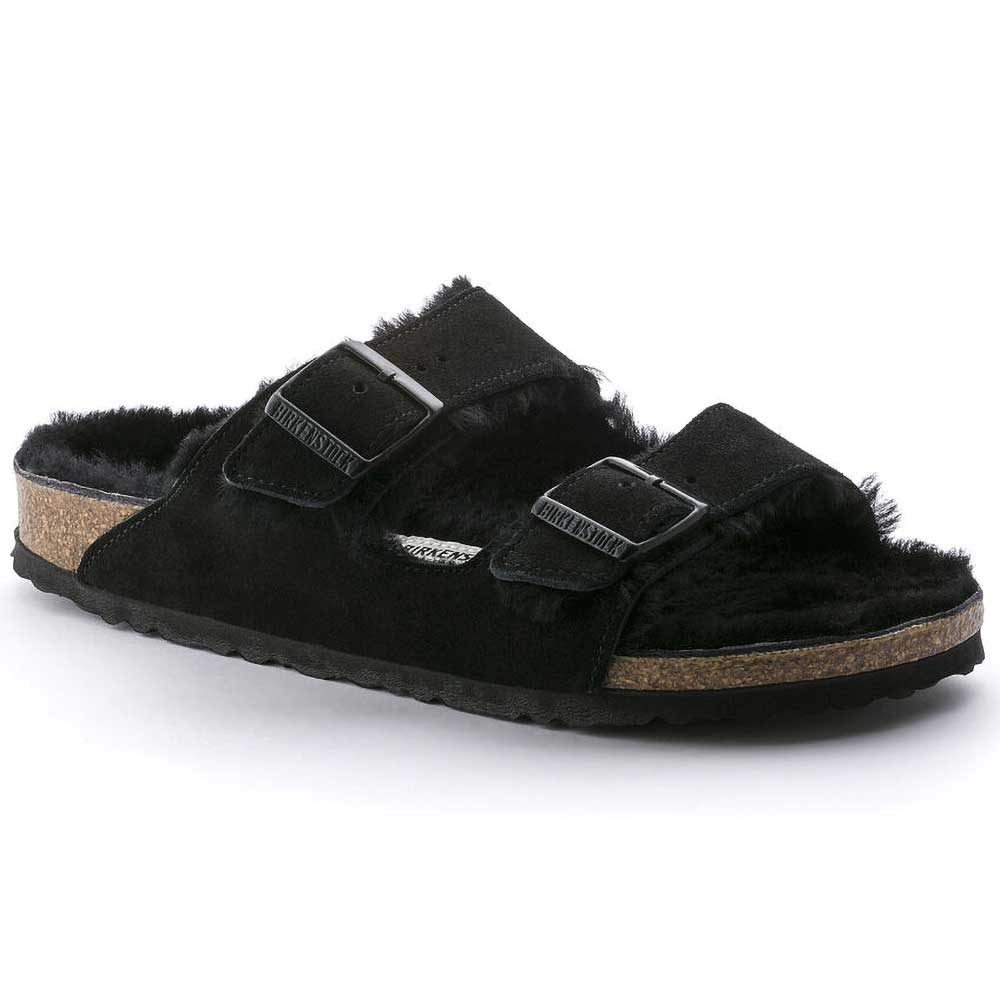 Arizona Shearling Sandal - Black - Regular/Wide