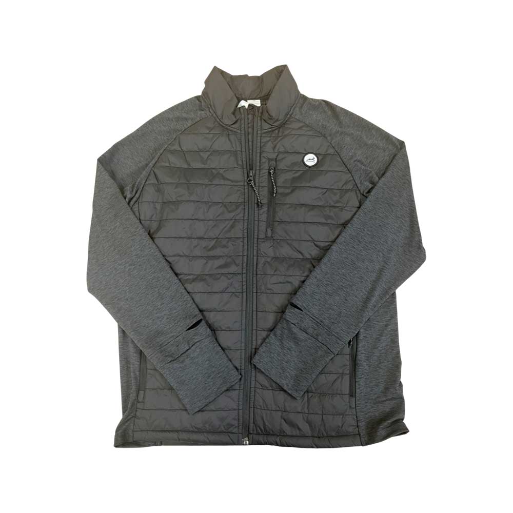 Men's Synthetic Down Jacket - Black/Black Embroidered Gazelle Patch