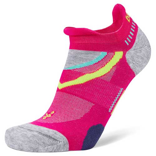 Unisex UltraGlide No Show Socks - Electric Pink/Midgrey
