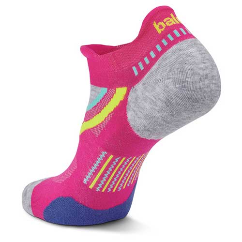 Unisex UltraGlide No Show Socks - Electric Pink/Midgrey