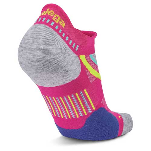 Unisex UltraGlide No Show Socks - Electric Pink/Midgrey