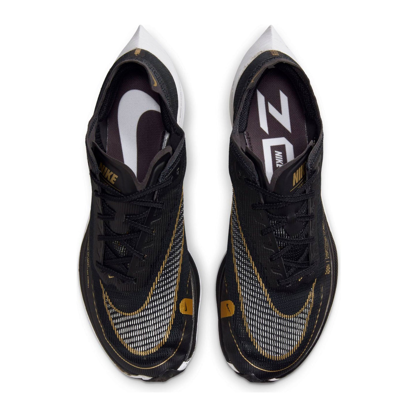 Men's ZoomX Vaporfly Next % 2 Racing Shoe - Black/White/Metallic Gold Coin - Regular (D)
