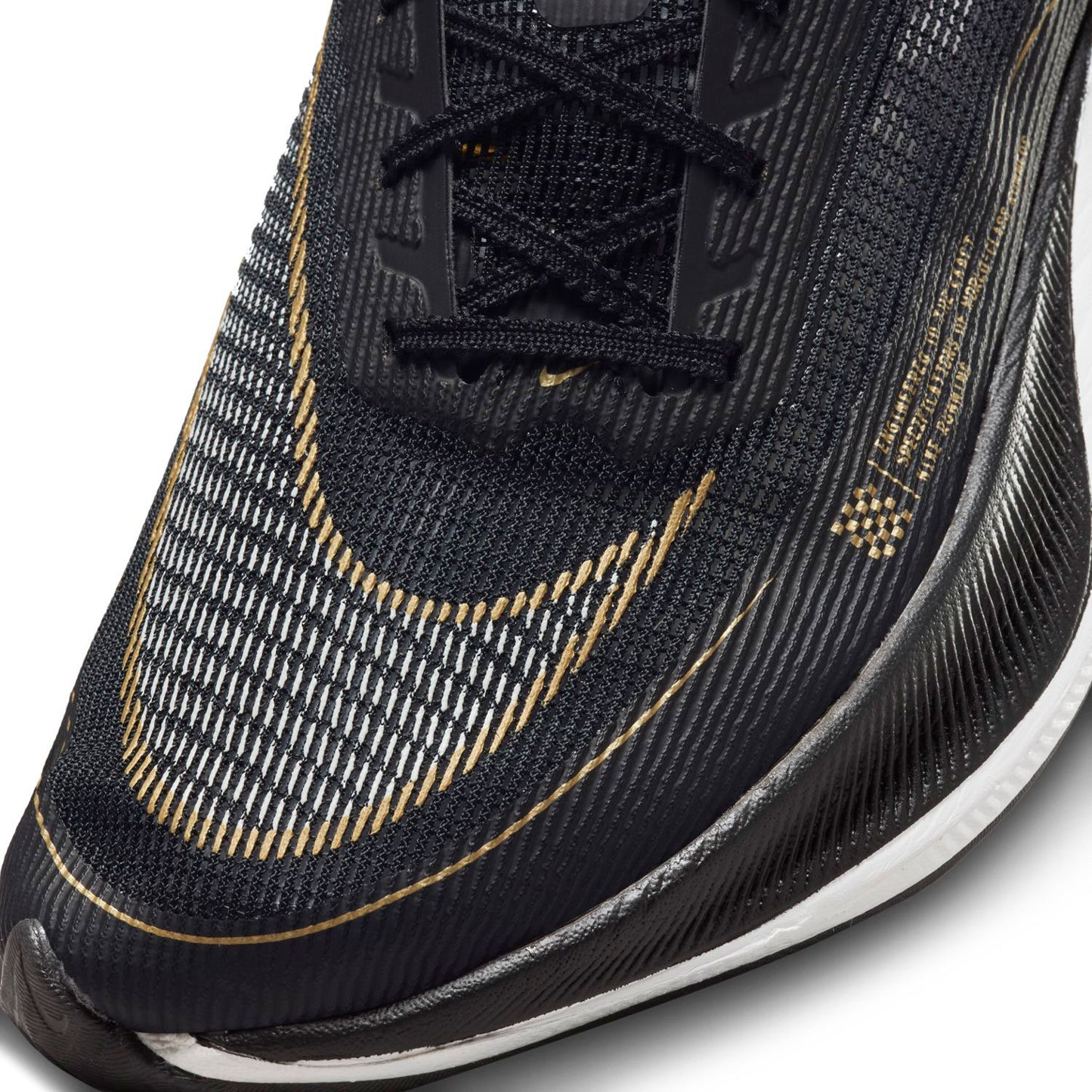 Men's ZoomX Vaporfly Next % 2 Racing Shoe - Black/White/Metallic Gold Coin - Regular (D)