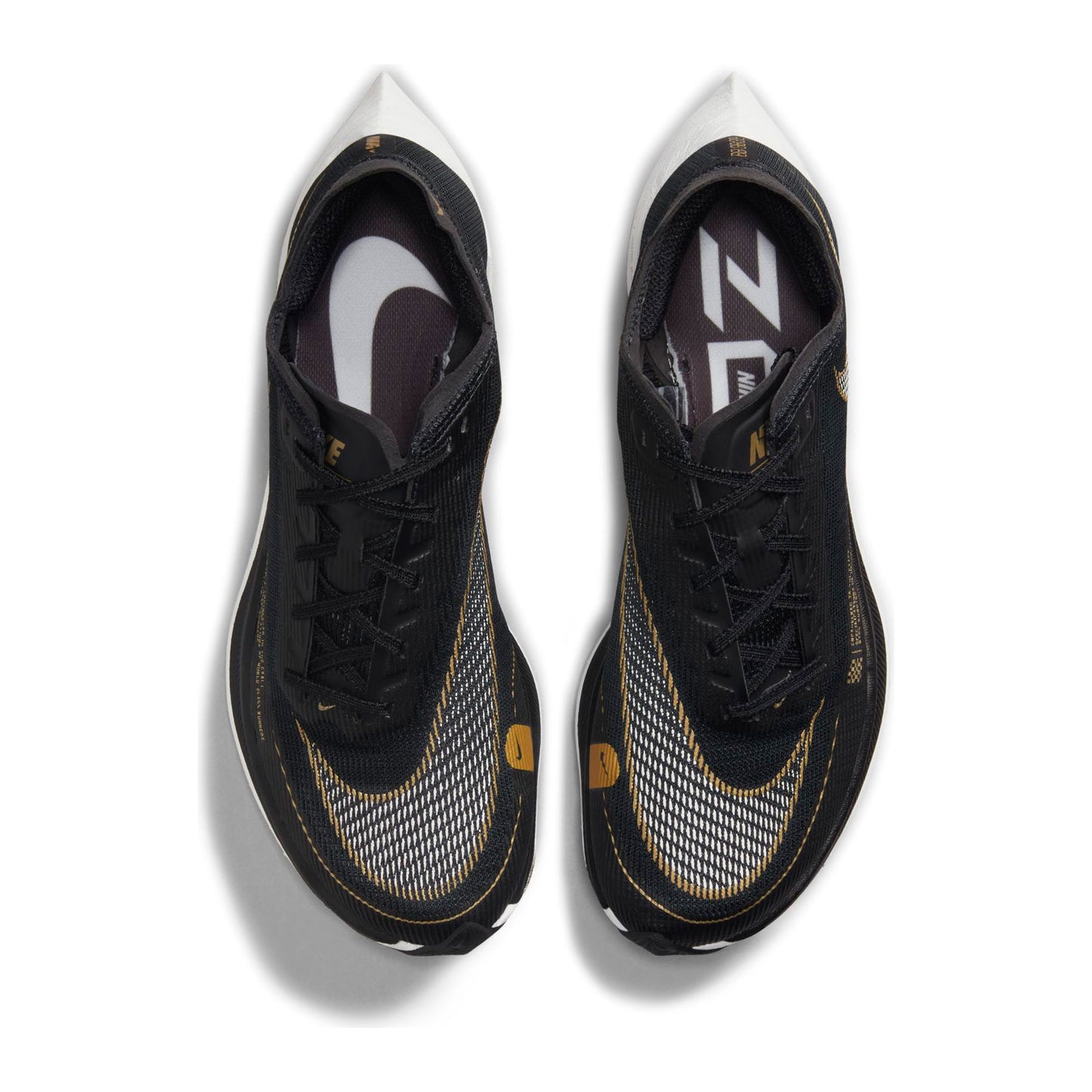 Women's ZoomX Vaporfly Next % 2 Racing Shoe - Black/White/Metallic Gold Coin - Regular (B)