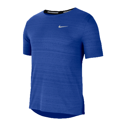 Men's Nike Dri-Fit Miler Short Sleeve Top - Game Royal/Reflective Silver