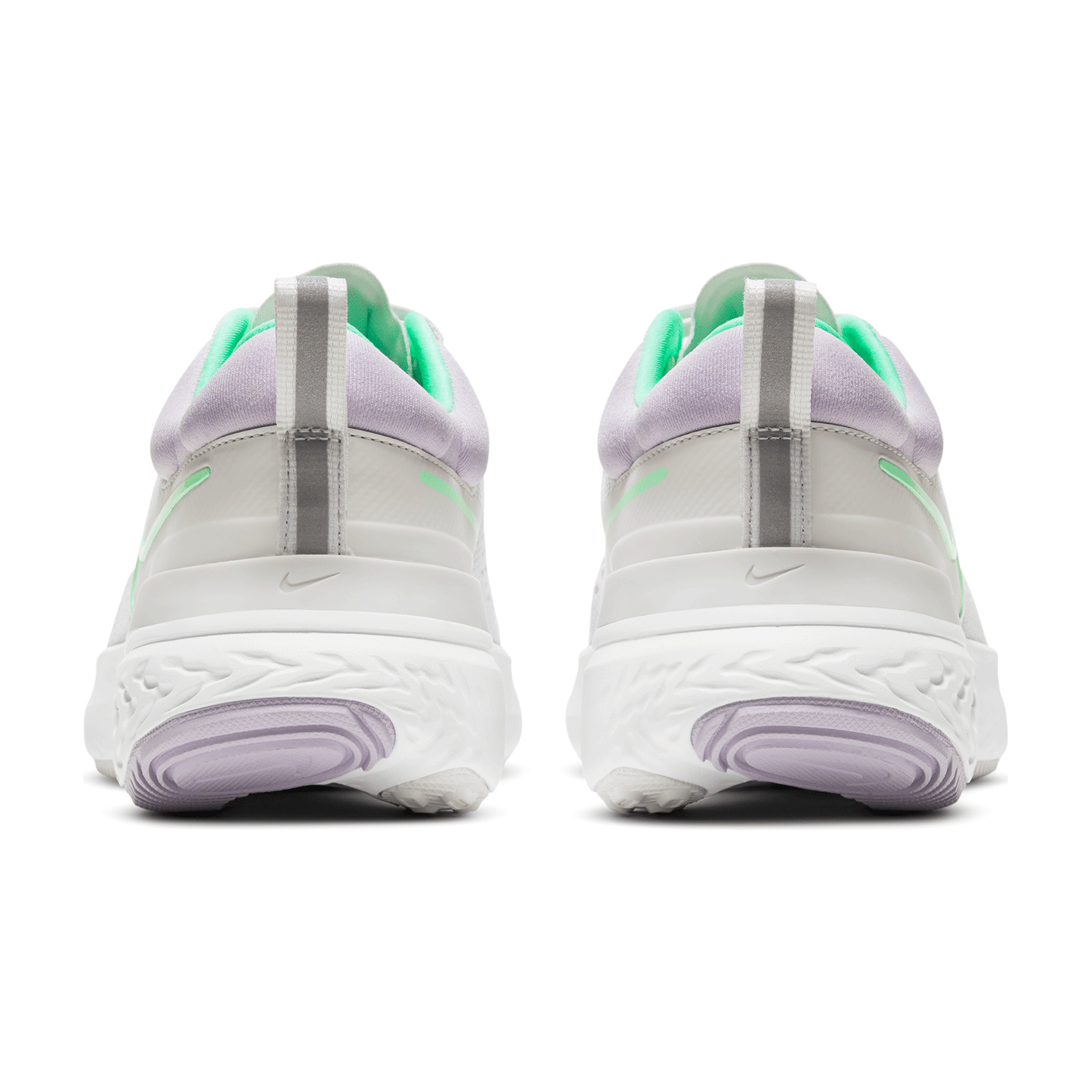 Women's Nike React Miler 2 Running Shoe - Platinum Tint/Green Glow/White - Regular (B)