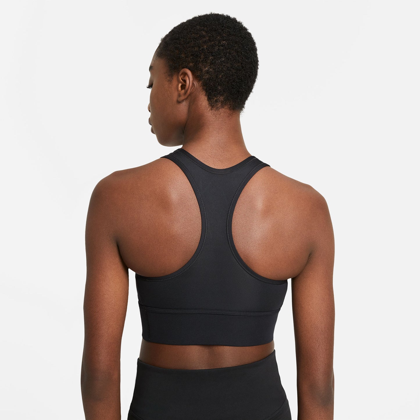 Women's Nike Swoosh Medium-Support Longline Bra - Black/White