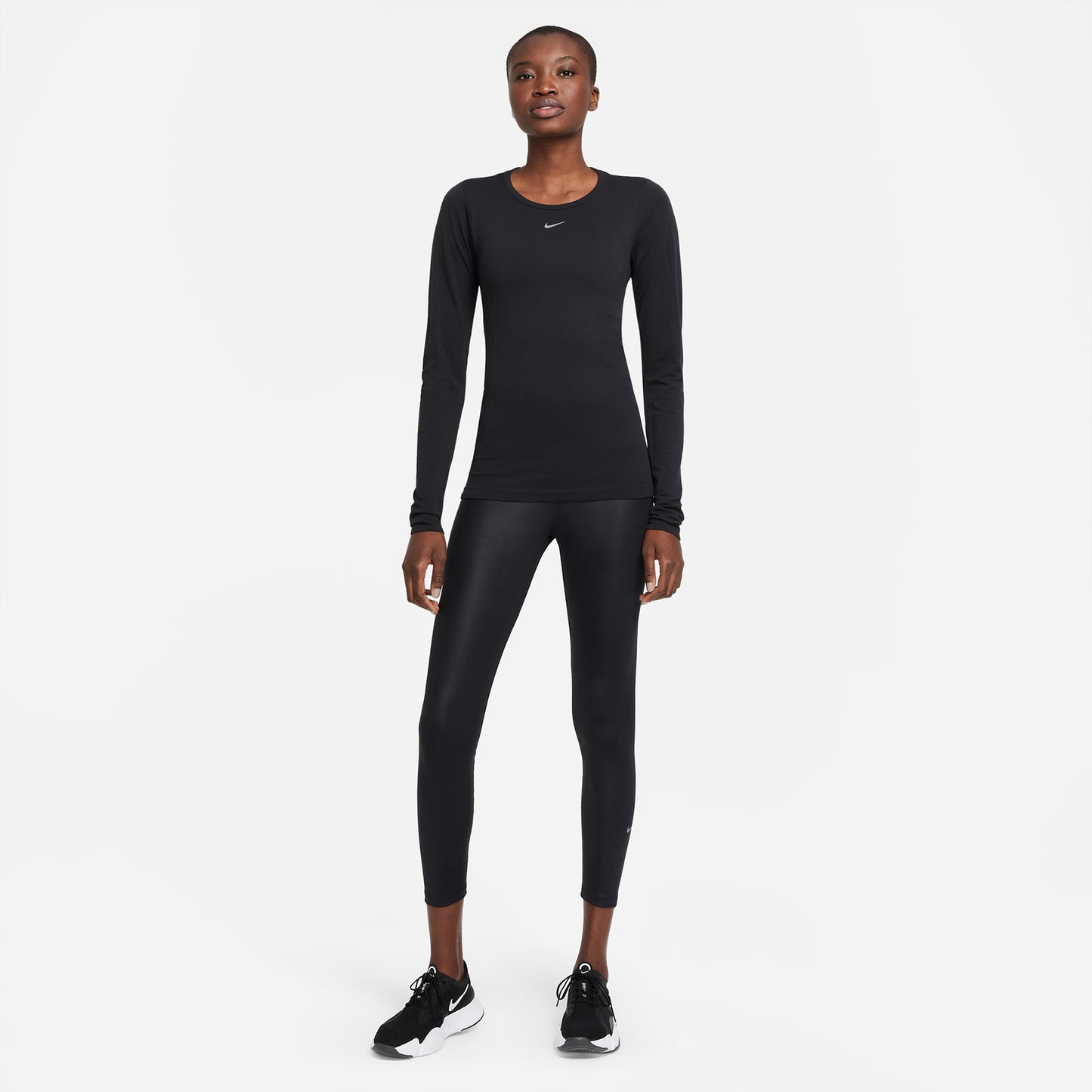 Women's Nike Dri-FIT ADV Seamless Long Sleeve Top - Black/Reflective Silver