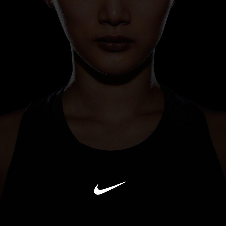 Women's Nike Dri-Fit One Luxe Standard Fit Tank  - Black/Reflective Silver