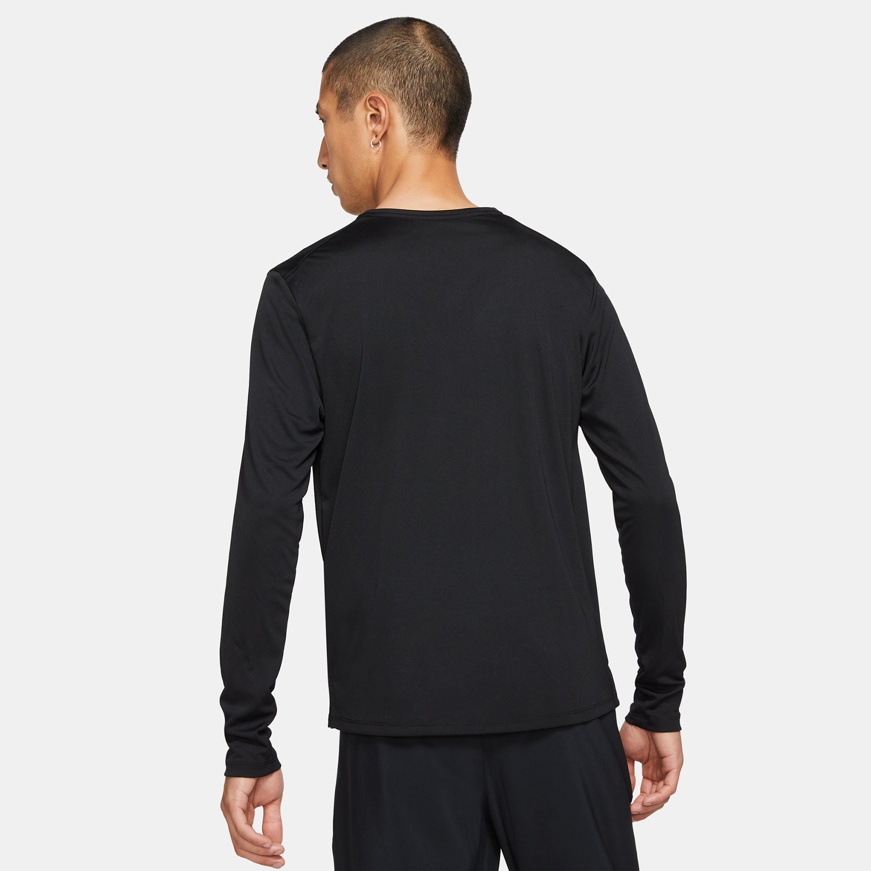 Men's Nike Dri-FIT Long Sleeve Running Top - Black/Reflective Si Gazelle Sports