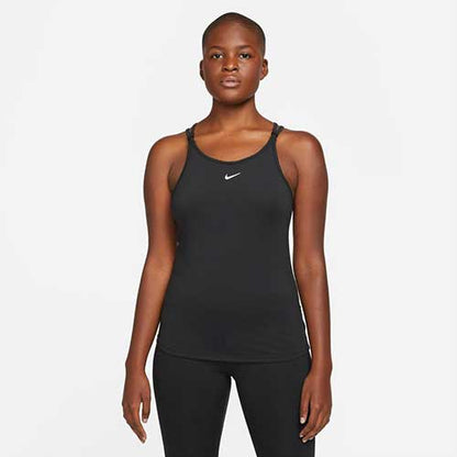Nike Women's Dri-Fit Swoosh Run Tank Top, Black/White, X-Small