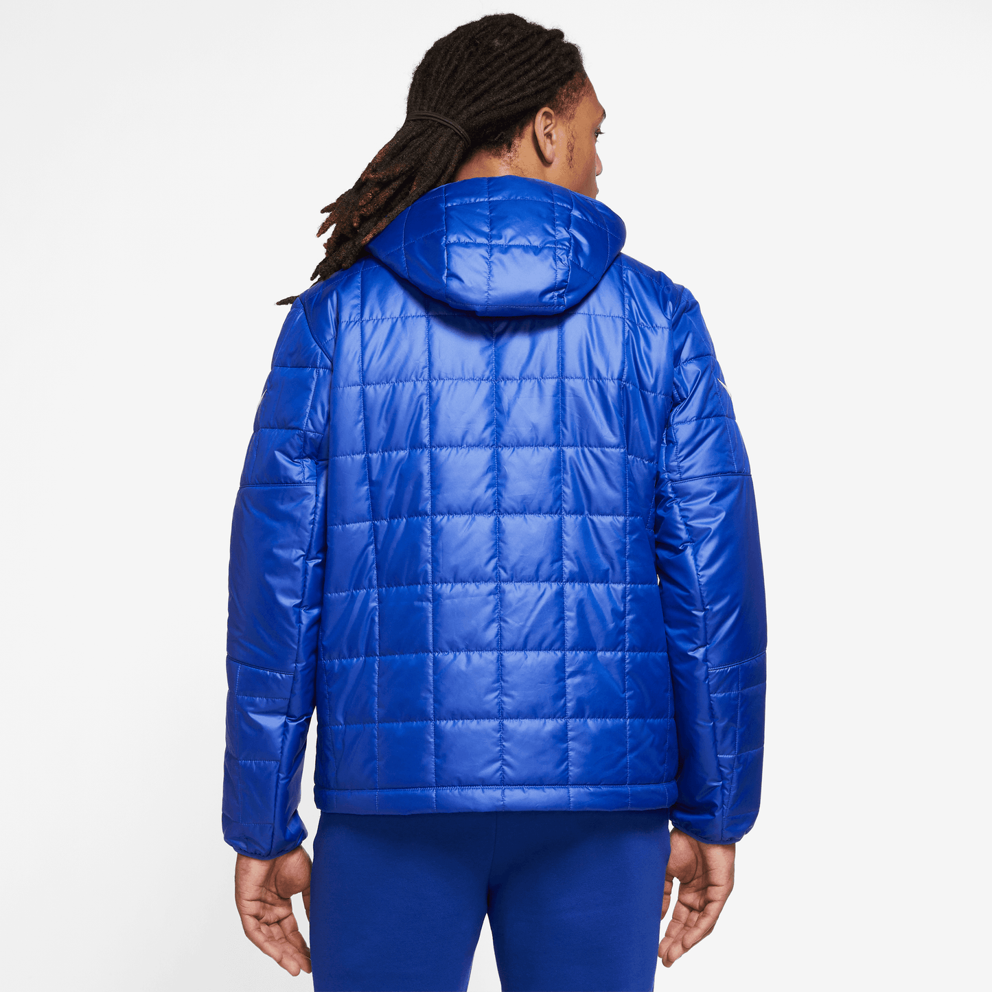 Red white and blue puffer deals jacket mens