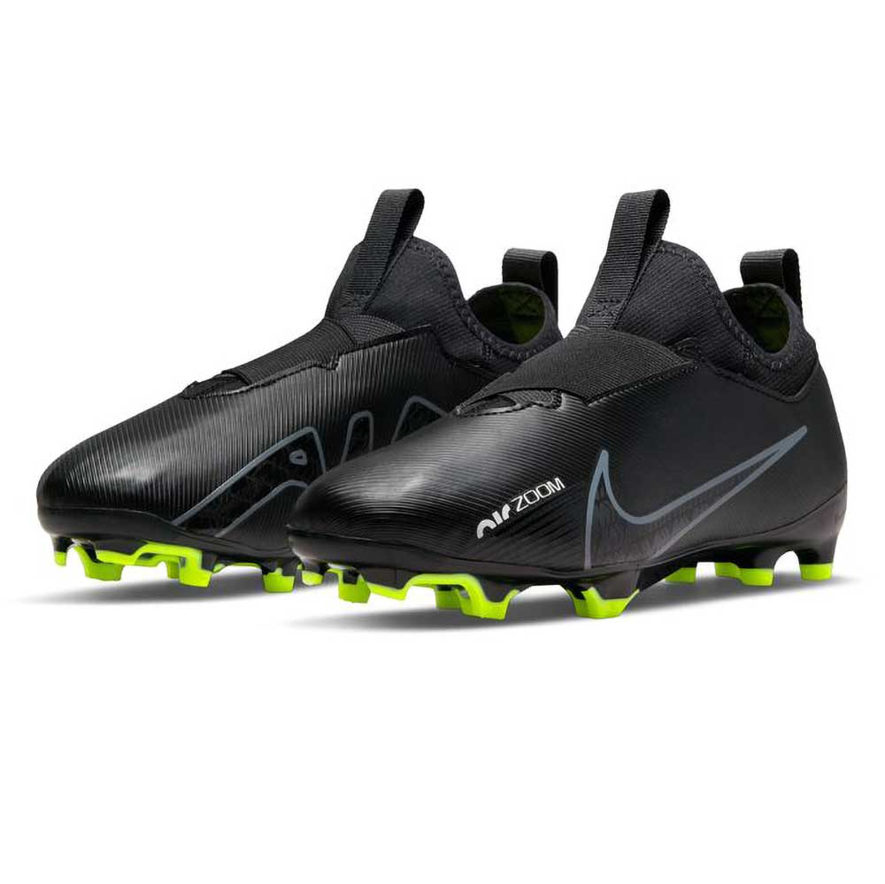 Youth JR Vapor 15 Academy FG/MG Soccer Shoe - Black/Dark Smoke