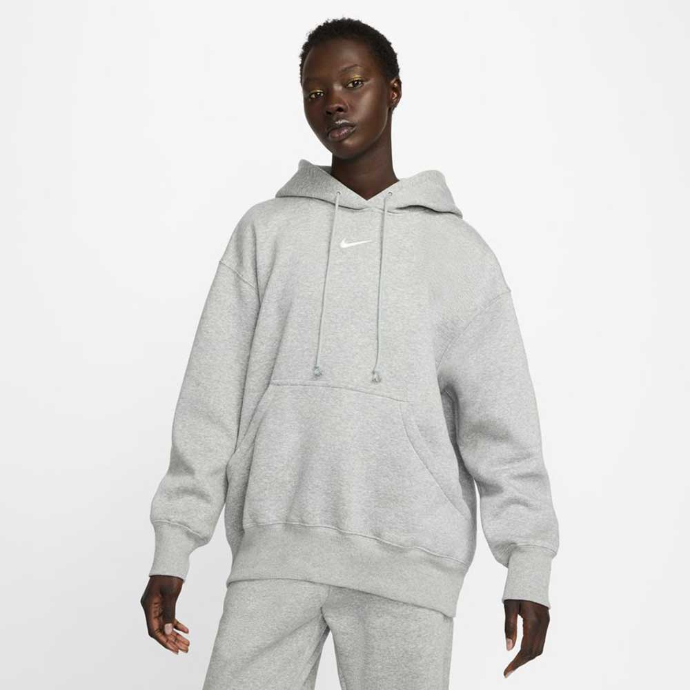 Women's Fleece Oversized Pullover Hoodie - Dark Grey Heather/Sail