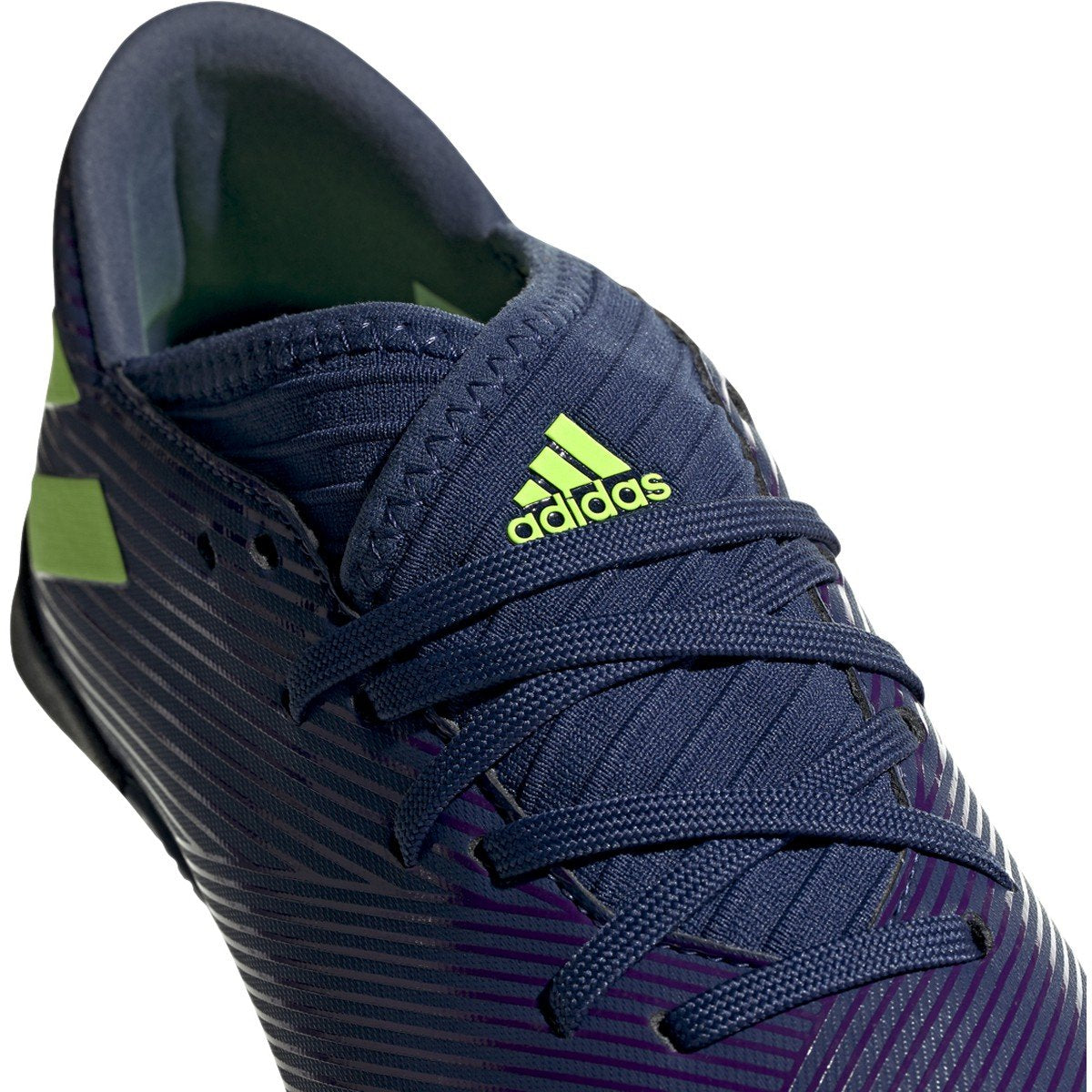 JR Nemeziz Messi Tango 19.3 TF Soccer Shoe - Tech Indigo/Signal Green/Glory Purple