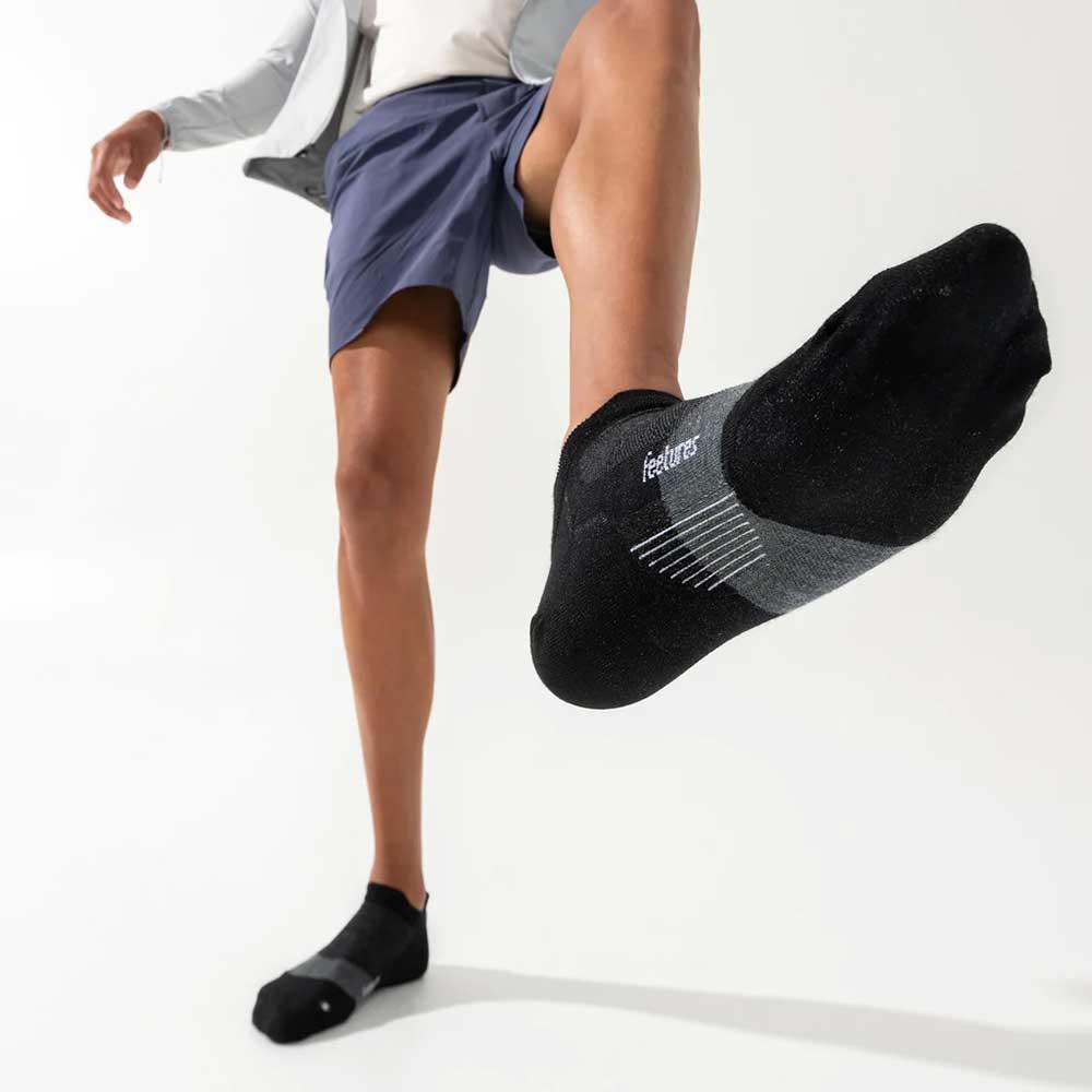 Unisex Merino 10 Cushion No Show Tab Socks - Charcoal