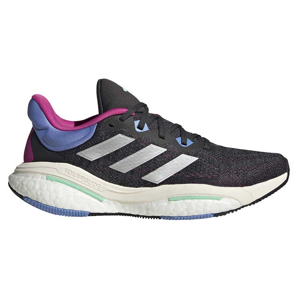 Women Solar Glide 6 Running Shoe - Carbon/Silver Met/Blue Fusion - Regular (B)