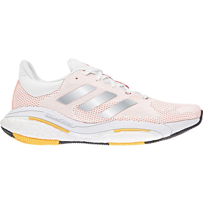 Women's Solar Glide 5 Running Shoe - Core White/Silver Met/Lt Flash Orange - Regular (B)