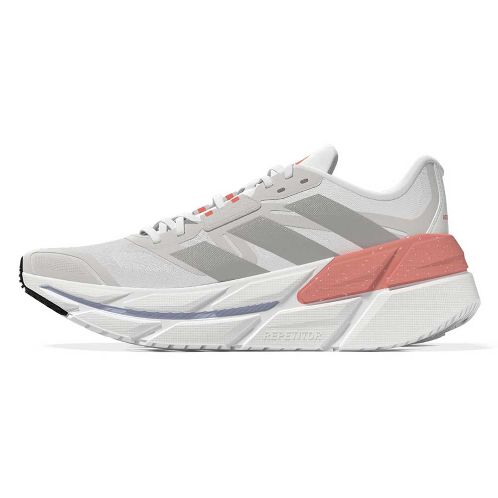 Women's Adistar CS Running Shoe - Ftwr White/Silver Met/Coral Fusion - Regular (B)