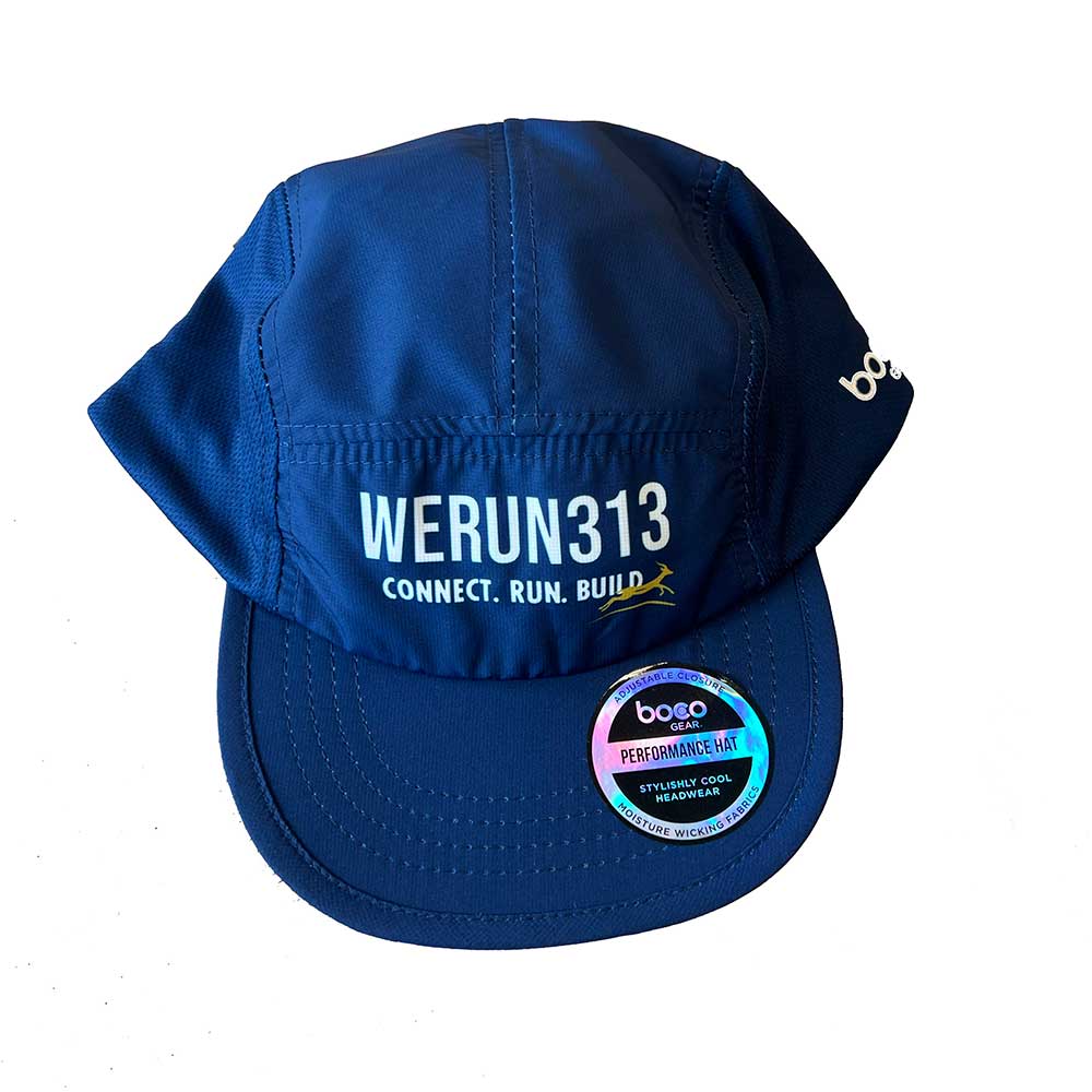 Gazelle Sports x WeRun313 Endurance Hat - Dark Blue/Cream/Gold