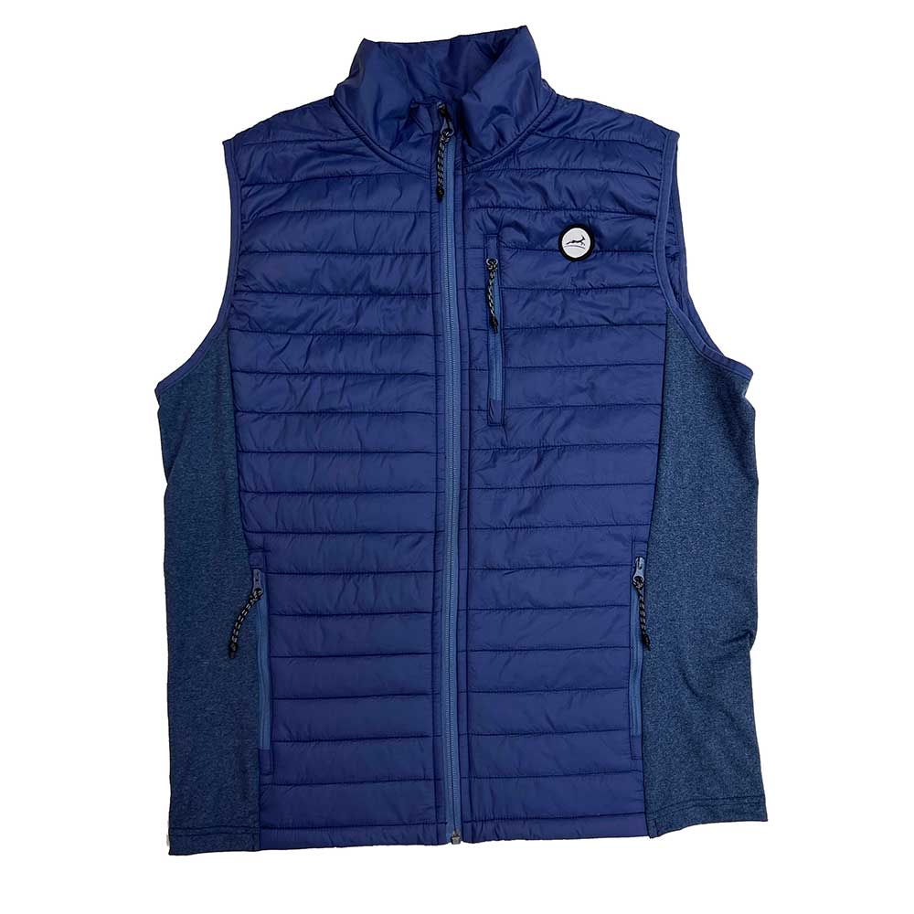 Men's Synthetic Down Vest - Navy/Black Embroidered Gazelle Patch
